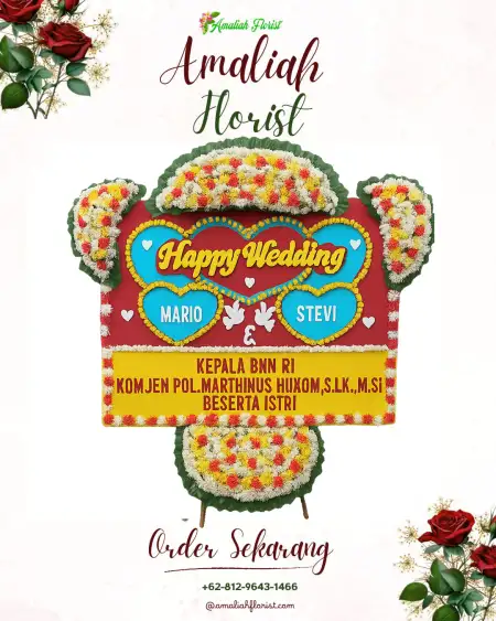 Papan Bunga Pernikahan Windesi